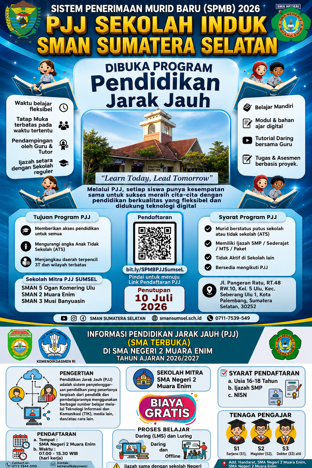 PENGUMUMAN   PENERIMAAN PESERTA DIDIK BARU PROGRAM PENDIDIKAN JARAK JAUH (PJJ) TAHUN AJARAN 2026/2027