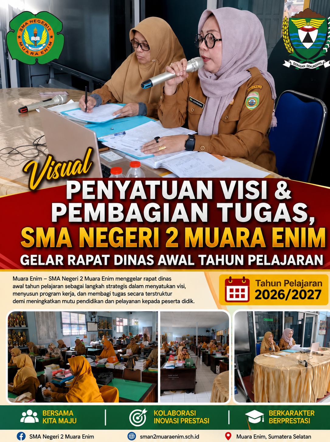 Penyatuan Visi & Pembagian Tugas, SMA Negeri 2 Muara Enim Gelar Rapat Dinas Awal Tahun Pelajaran  